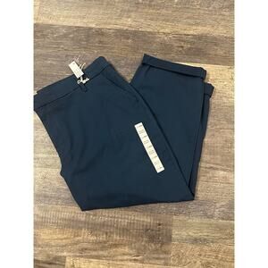 Code Bleu Womans Navy Blue Solid Mid Rise Straight Leg Chino Pants Size 20W NWT
